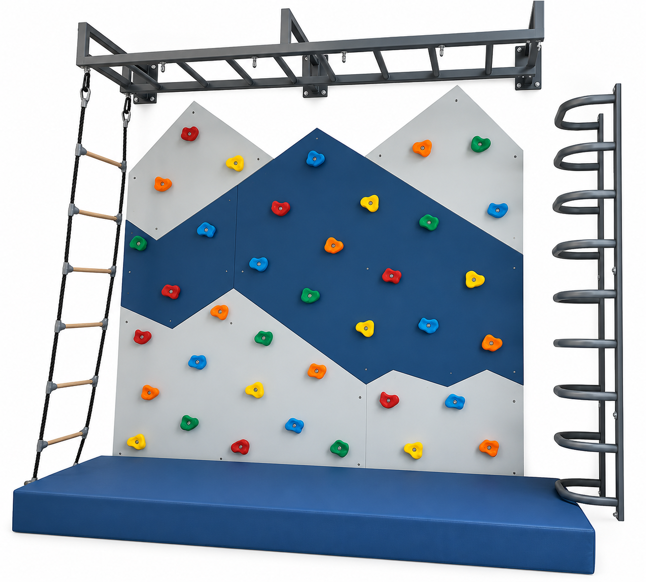 Indoor Climbing Wall with Monkey Ladder 